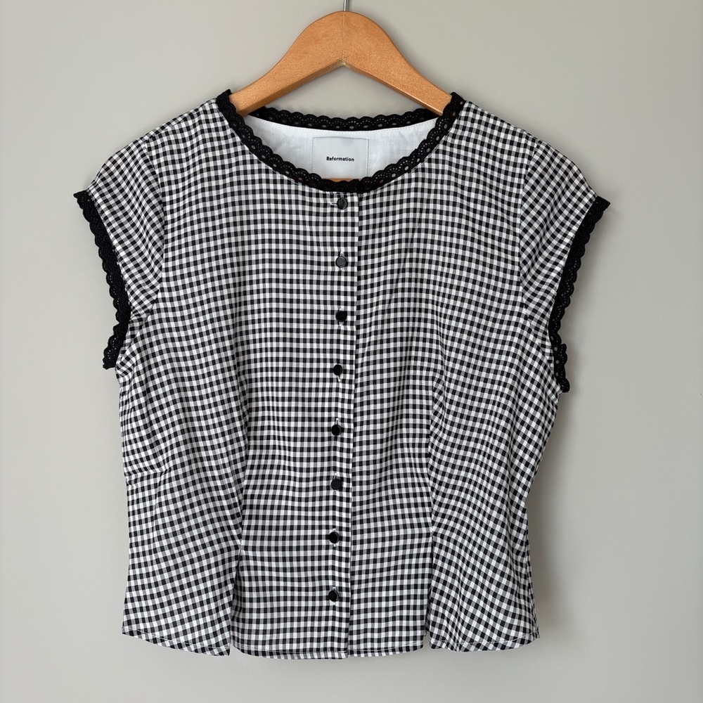 NEW Reformation Valetta Two Piece Matching Skirt Set Remy Check Gingham | US 4 - Picture 10 of 15